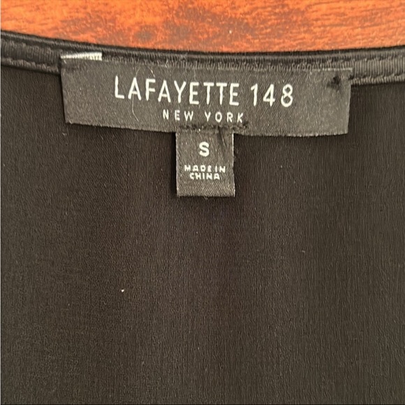 Lafayette New York 148 Black Sequin Embellished Sleeveless High Low Hem Blouse - Picture 8 of 10